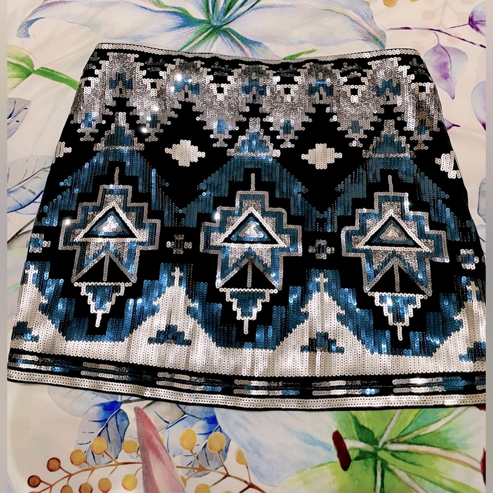Express sequin mini skirt